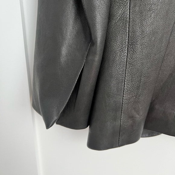 Theory Leather Jacket Black Size - 0 - Excellent Condition - Picture 4 of 5